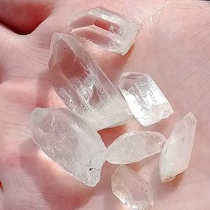 🌟  Clear Quartz Crystals Points Natural Rough Clear Quartz 5pcs Freeform
